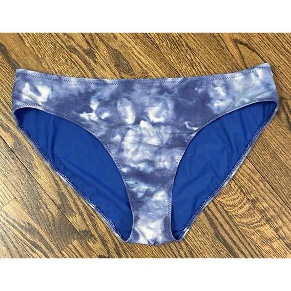 LULULEMON Sunshine Ahead Mid Rise SWIM Bottom In Spray Dye BLUE Size 10 - Picture 1 of 3